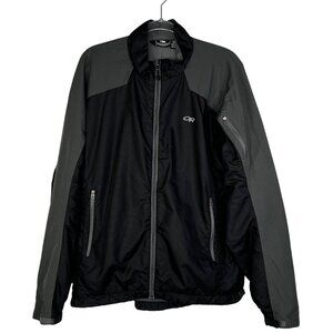 Outdoor Research Marvel Jacket Black & Gray Size Large Fleece Lined Windbreaker